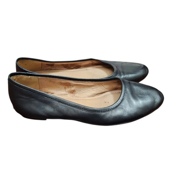 Madewell The Reid Ballet Flat in Leather Womens Black Size 7 - Picture 3 of 12